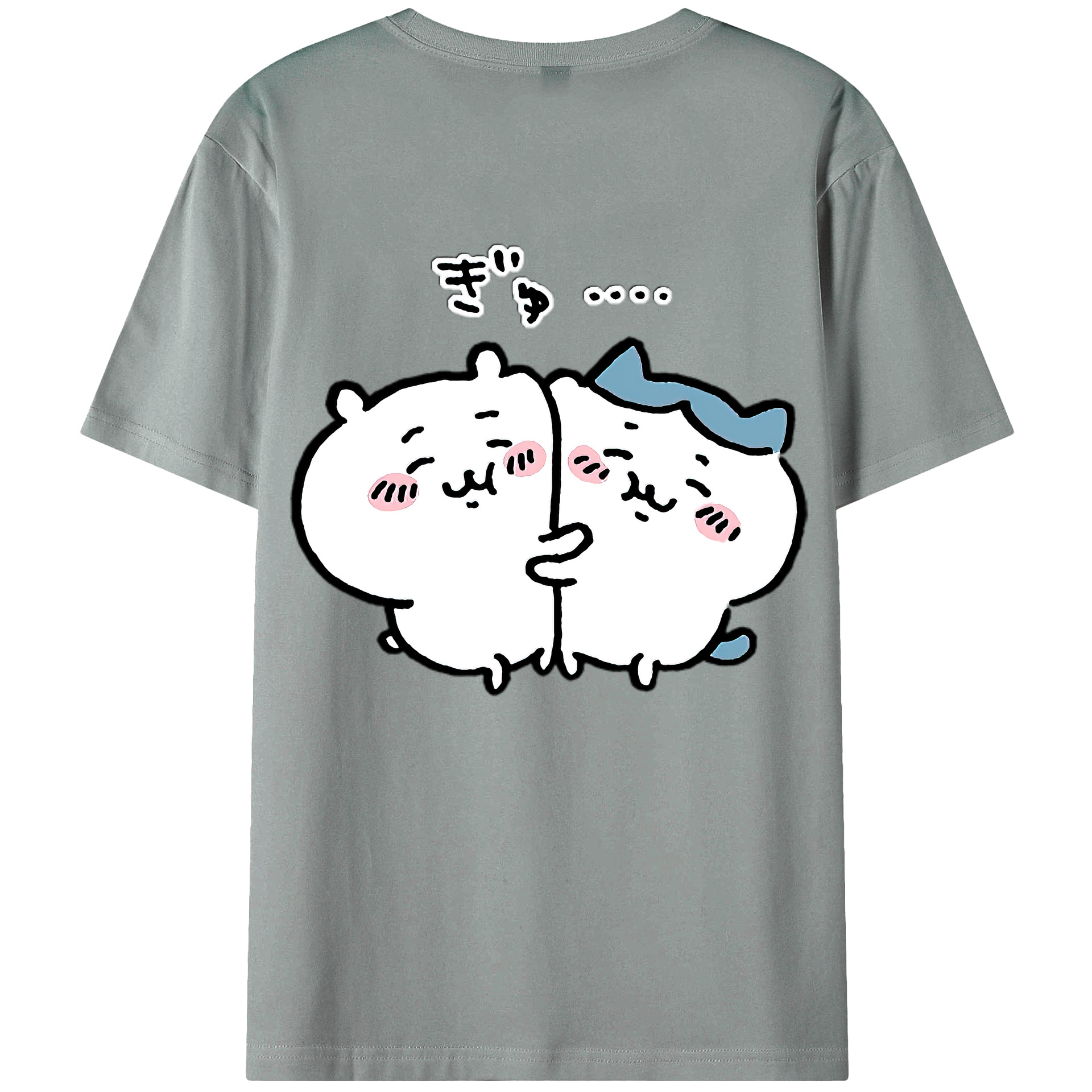 （画像用） ちいかわ ハチワレ Chii-kawa hachiware 綿100％ メンズ半袖Tシャツ（バックプリント） 通気性